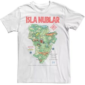 Licensed Character Men's Jurassic Park Island Guide Map Tee, Size: 3XL, White