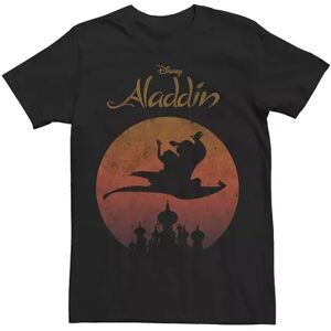 Disney Men's Disney Aladdin & Jasmine Silhouette Over Agrabah Vintage Tee, Size: Large, Black