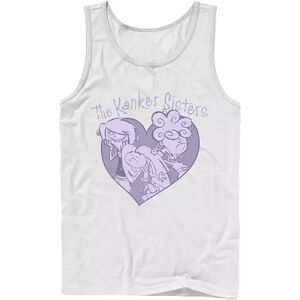 Licensed Character Men's Ed, Edd & Eddy The Kanker Sisters Purple Hue Heart Portrait Tank, Size: Small, White