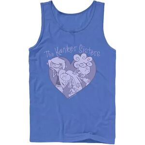 Licensed Character Men's Ed, Edd & Eddy The Kanker Sisters Purple Hue Heart Portrait Tank, Size: Medium, Blue