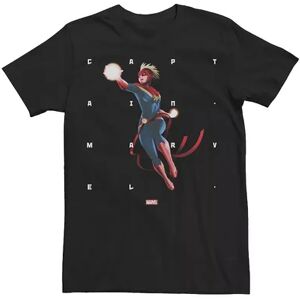 Marvel Men's Marvel Captain Marvel Halftone Word Stack Portrait Graphic Tee, Size: XXL, Black