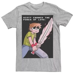 Licensed Character Men's Scott Pilgrim Vs. The World Earned The Power Of Love Graphic Tee, Size: Medium, Med Grey