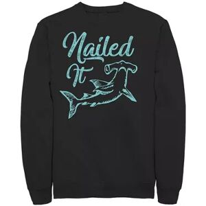 Licensed Character Men's Nailed It Line Art Hammer Head Shark Sweatshirt, Size: Large, Black