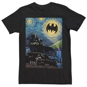 Licensed Character Men's DC Comics Batman The Dark Knight Starry Night Style Poster Graphic Tee, Size: XXL, Black