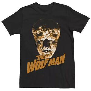 Licensed Character Men's Universal Monsters The Wolfman Orange Hue Portrait Graphic Tee, Size: 3XL, Black