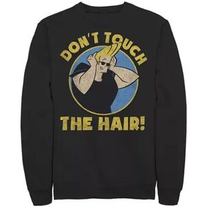 Licensed Character Men's CN Johnny Bravo Don't Touch The Hair Badge Pullover Fleece, Size: 3XL, Black