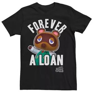 Licensed Character Men's Nintendo Animal Crossing Tom Nook Forever A Loan Tee, Size: Large, Black