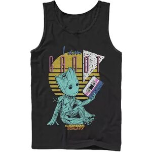 Licensed Character Men's Marvel Guardians Vol. 2 Baby Groot Retro 90's Tape Tank, Size: Small, Black