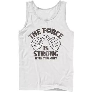 Star Wars Men's Star Wars The Force is Strong Quote Thumbs-Up Tank, Size: Small, White