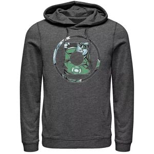 Licensed Character Men's DC Comics Green Lantern Face Logo Hoodie, Size: 3XL, Grey