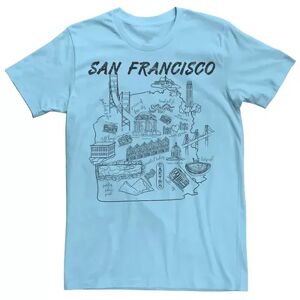 Licensed Character Men's San Francisco Grid Line Art Destination Tee, Size: Large, Light Blue