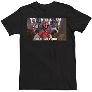 Licensed Character Men's Power Rangers Group Let Me Take A Selfie Tee, Size: Large, Black