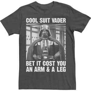 Licensed Character Big & Tall Star Wars Darth Vader Cool Suit At What Cost Tee, Men's, Size: Large Tall, Dark Grey