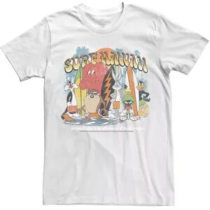 Licensed Character Men's Looney Tunes Group Shot Surf Hawaii Tee, Size: Small, White