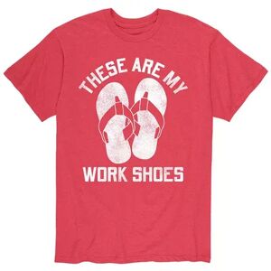 Licensed Character Men's These Are Work Shoes Sandals Tee, Size: Small, Red