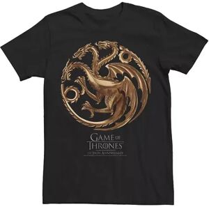 Licensed Character Men's Game Of Thrones Iron Anniversary Dragon Logo Tee, Size: XL, Black