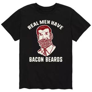 Licensed Character Men's Real Men Have Bacon Beard Tee, Size: Large, Black