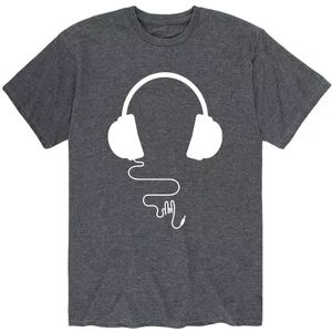 Licensed Character Men's Over Ear Headphones Tee, Size: XL, Grey