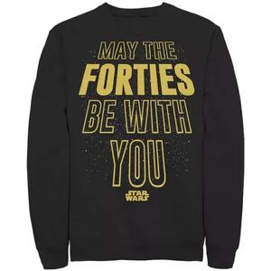 Licensed Character Men's Star Wars May The Forties Be With You Text Scroll Tee, Size: XL, Black