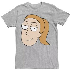 Licensed Character Men's Rick & Morty Summer Big Head Portrait Tee, Size: XL, Med Grey