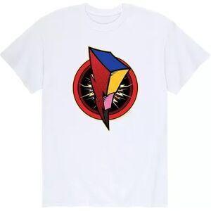 Licensed Character Men's Power Rangers Bolt Logo Tee, Size: XL, White