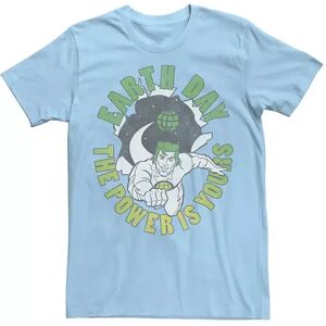 Licensed Character Men's Captain Planet and the Planateers Earth Day The Power Is Yours Tee, Size: XL, Light Blue