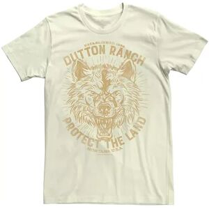 Licensed Character Men's Yellowstone Dutton Ranch Protect The Land Wolf Head Tee, Size: XXL, Natural