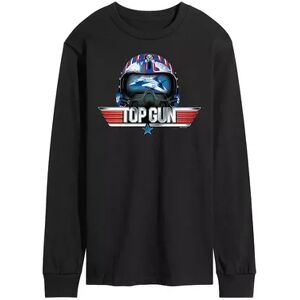 Licensed Character Men's Top Gun Maverick Helmet Long Sleeve Tee, Size: XXL, Black