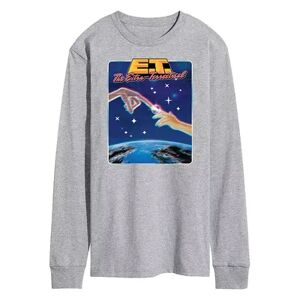 Licensed Character Men's ET 80s Arcade Long Sleeve Tee, Size: Medium, Med Grey