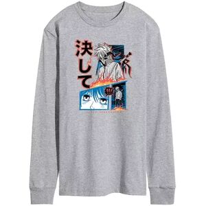 Licensed Character Men's Anime Never Surrender Long Sleeve Tee, Size: Medium, Med Grey