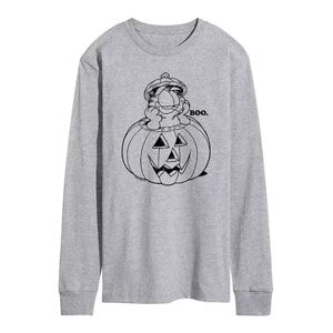 Licensed Character Men's Garfield Boo Pumpkin Long Sleeve Tee, Size: Small, Med Grey