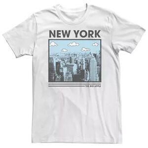 Licensed Character Big & Tall New York The Big Apple Skyline Tee, Men's, Size: 3XL, White