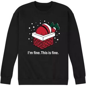 Licensed Character Men's Im 'Fine This Is Fine Santa Sweatshirt, Size: XXL, Black