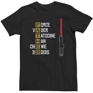 Licensed Character Big & Tall Star Wars Father Force Vader Tatooine Han Chewie Droids Tee, Men's, Size: 4XL Tall, Black