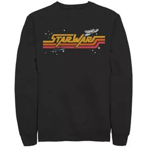 Licensed Character Men's Star Wars Millennium Falcon Retro Title Logo Sweatshirt, Size: Large, Black