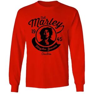 Licensed Character Men's Bob Marley Kingston One Love Long Sleeve Tee, Size: Small, Red