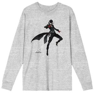 Licensed Character Men's Persona 5 Joker Ren Amamiya Long Sleeve Tee, Size: XXL, Grey