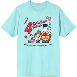 Licensed Character Men's Four Main Food Groups Elf Tee, Size: Medium, Blue