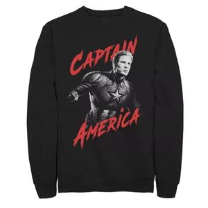 Licensed Character Men's Marvel Captain America Action Pose Sweatshirt, Size: Large, Black