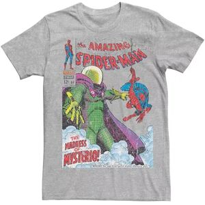 Licensed Character Men's Marvel's Spider-Man Mysterio Vintage Comic Cover Tee, Size: XL, Med Grey