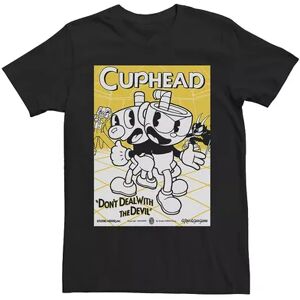 Licensed Character Men's Cuphead Don't Deal With The Devil Vintage Group Poster Tee, Size: Small, Black