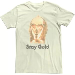 Licensed Character Men's Star Wars The Rise of Skywalker C-3PO Stay Gold Graphic Tee, Size: XXL, Natural