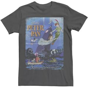 Men's Disney Peter Pan Vintage Poster Graphic Tee, Size: Small, Grey