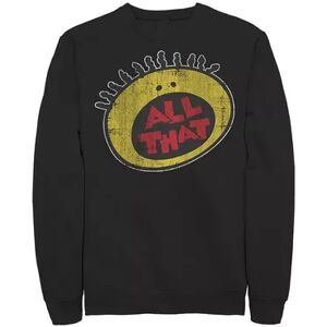 Men's Nickelodeon All That Classic Vintage Face Logo Title Graphic Fleece Pullover, Size: Large, Black