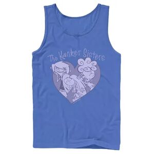 Licensed Character Men's Ed, Edd & Eddy The Kanker Sisters Purple Hue Heart Portrait Tank, Size: Large, Blue