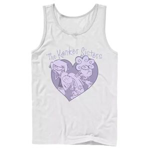 Licensed Character Men's Ed, Edd & Eddy The Kanker Sisters Purple Hue Heart Portrait Tank, Size: Medium, White