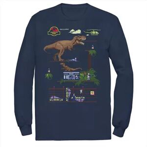 Licensed Character Men's Jurassic Park Digital Video Game Scene Long Sleeve Graphic Tee, Size: XXL, Blue