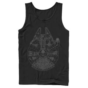 Men's Star Wars Millennium Falcon Outline Tank Top, Size: XL, Black