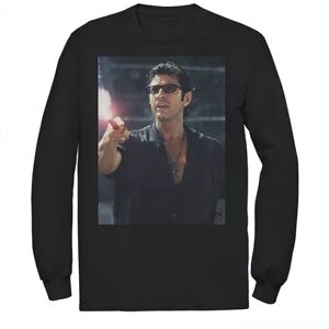 Licensed Character Men's Jurassic Park Ian Malcolm Road Flare Photo Long Sleeve Graphic Tee, Size: Small, Black