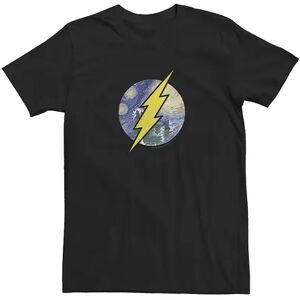 Licensed Character Men's DC Comics Flash Starry Night Logo Graphic Tee, Size: Small, Black